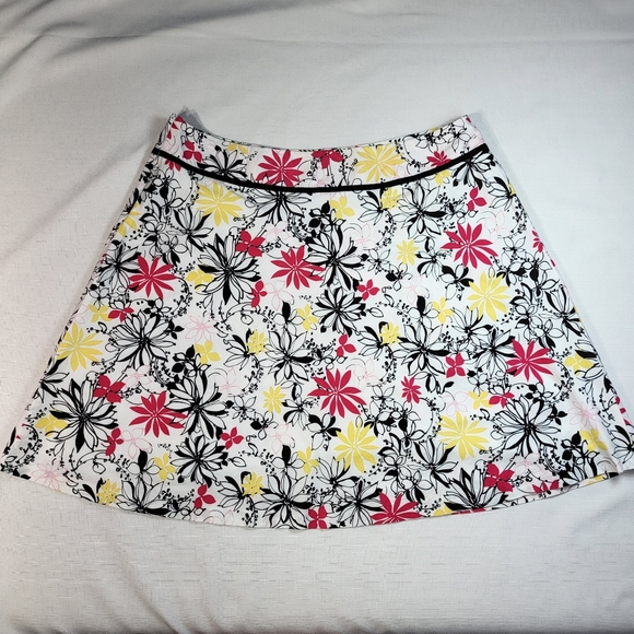 Oscar De La Renta Floral SKIRT Womens Size 22W A-line Side Zip Lined - Picture 13 of 16